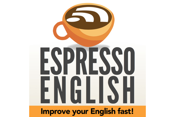 Espresso English podcast logo for improving English